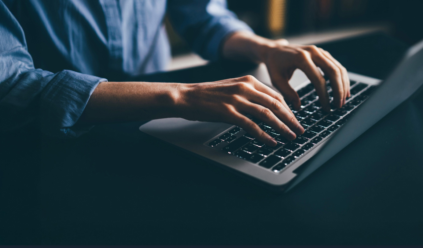 maglocks technical support agent typing on keyboard
