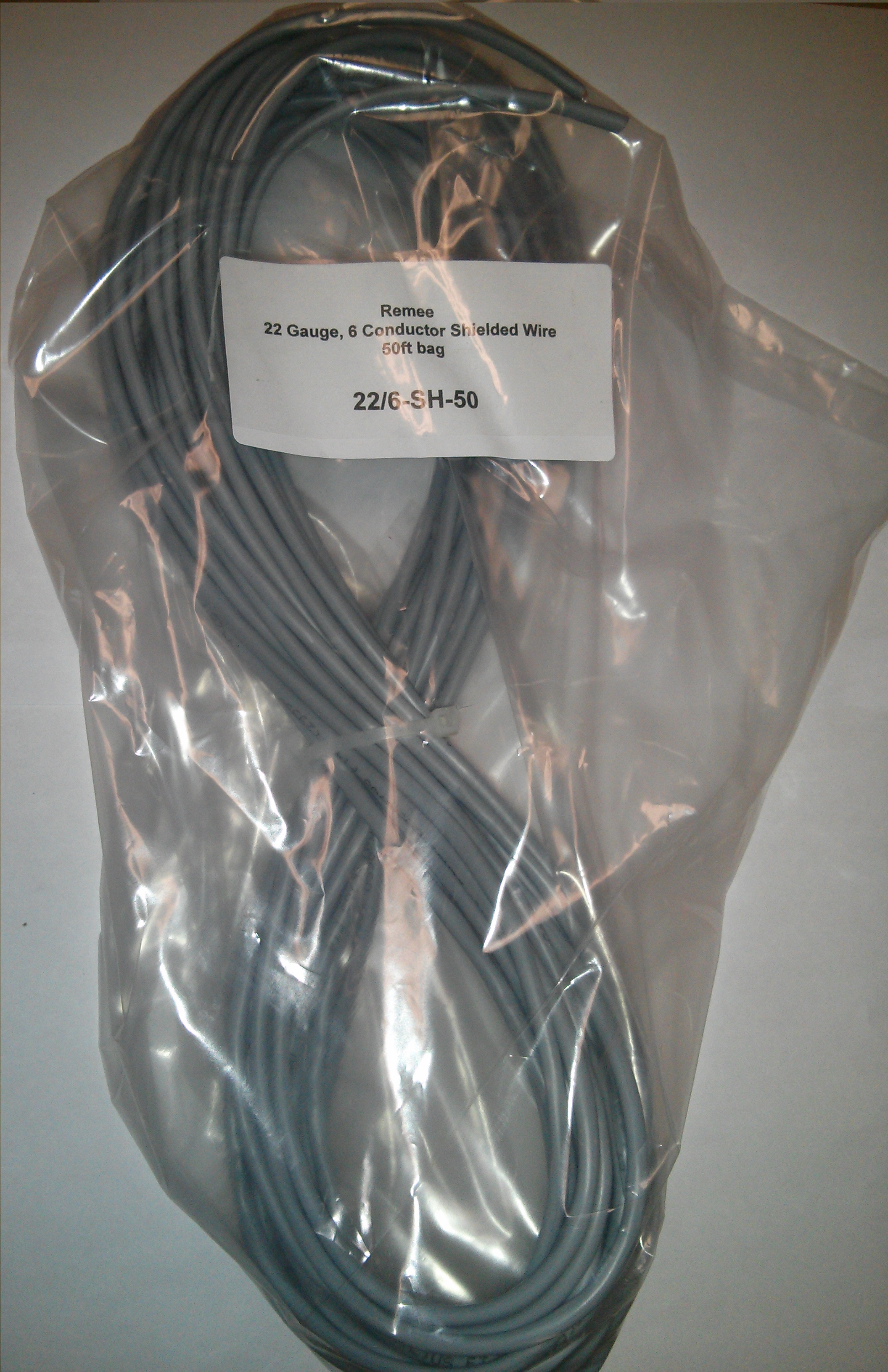 22 Gauge, 6 Conductor Shielded Wire. 50ft 100ft or 200ft Bag
