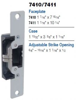 Adams Rite 7410, 7411 Strike, Wood, Steel Doors, Gr 1