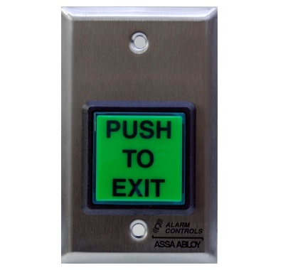 Illuminated Green Push-to-Exit Button