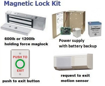 Gym Assistant Single Door Magnetic Lock Kit Maglocks
