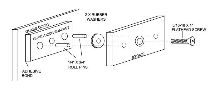 Securitron GDB Glass Door Bracket, M32/M38/M62/M68
