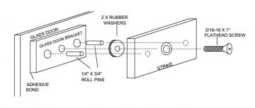 Securitron GDB Glass Door Bracket, M32/M38/M62/M68
