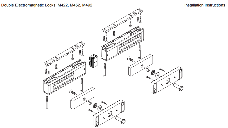 Lockmasters. Schlage M400 Series Electomagnetic Lock; Double Magnet Lock  500lbs; M422P628