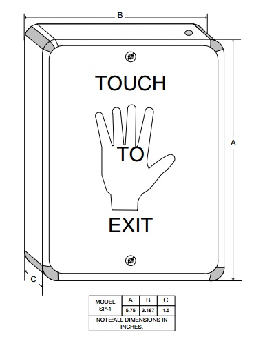Securitron SP-1 Touch Sense Exit Plate